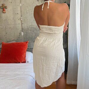 women's vintage linen halter dress